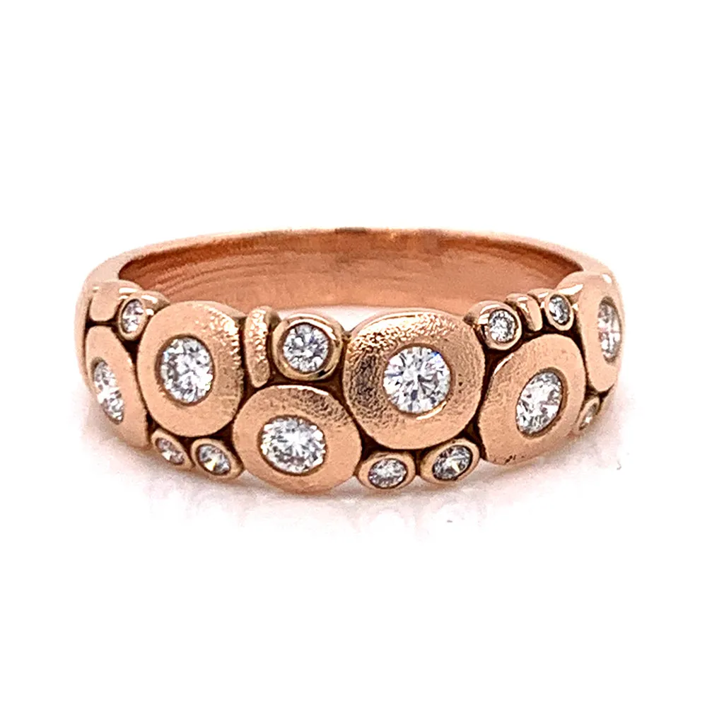 18K Rose Gold Diamond Dome Ring - "Candy"