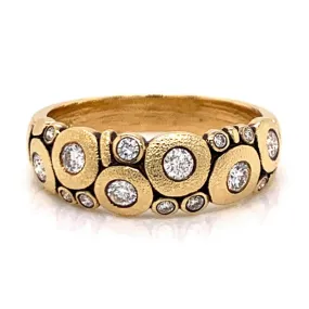 18K Yellow Gold & Diamond Dome Ring - "Candy"