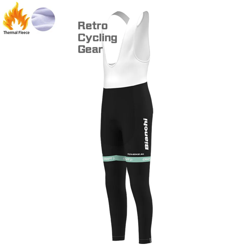 2016 Bianchi Fleece Retro Cycling Bib Pants