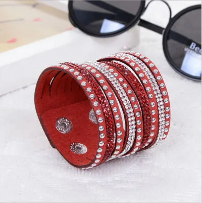 2016 New Multilayer Leather Bracelet Christmas Gift Charm Bracelets Vintage Jewelry For Women Pulsera