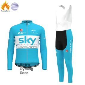 2018 blue sky Fleece Retro Long Cycling Kits