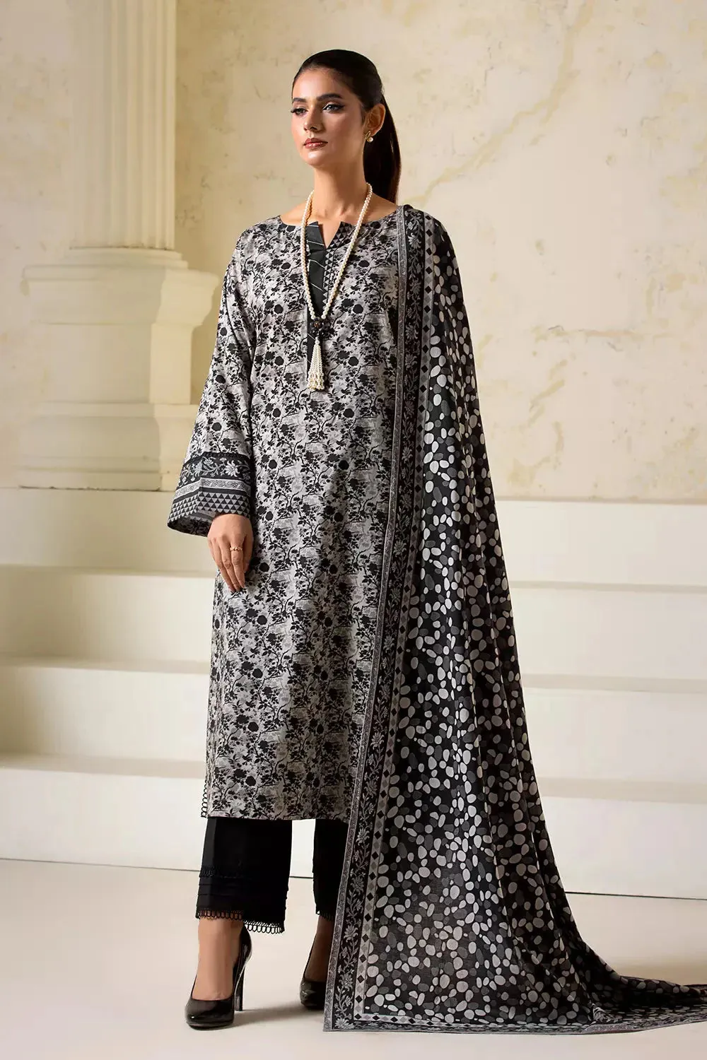 3PC Printed Unstitched Lawn Suit KLA-2638