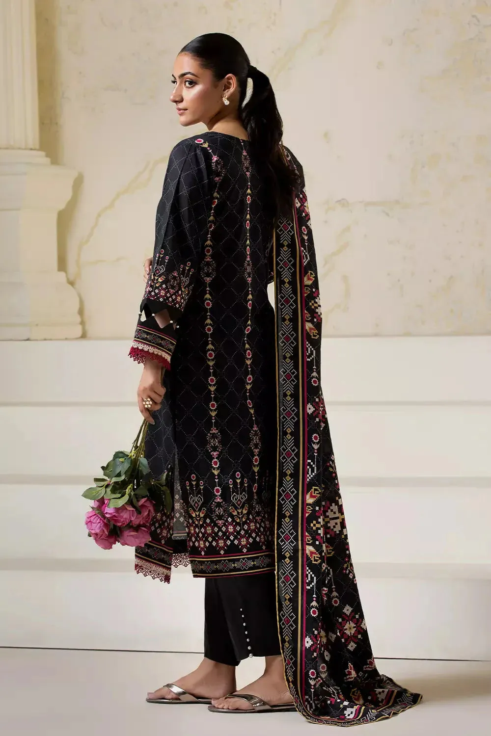 3PC Printed Unstitched Lawn Suit KLA-2752