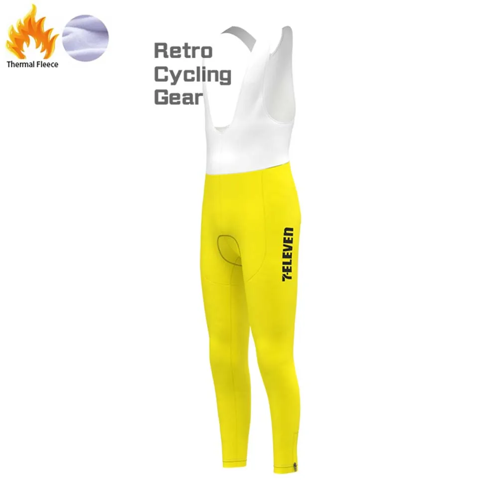 7-ELEVEN Hoonved Fleece Retro Cycling Bib Pants