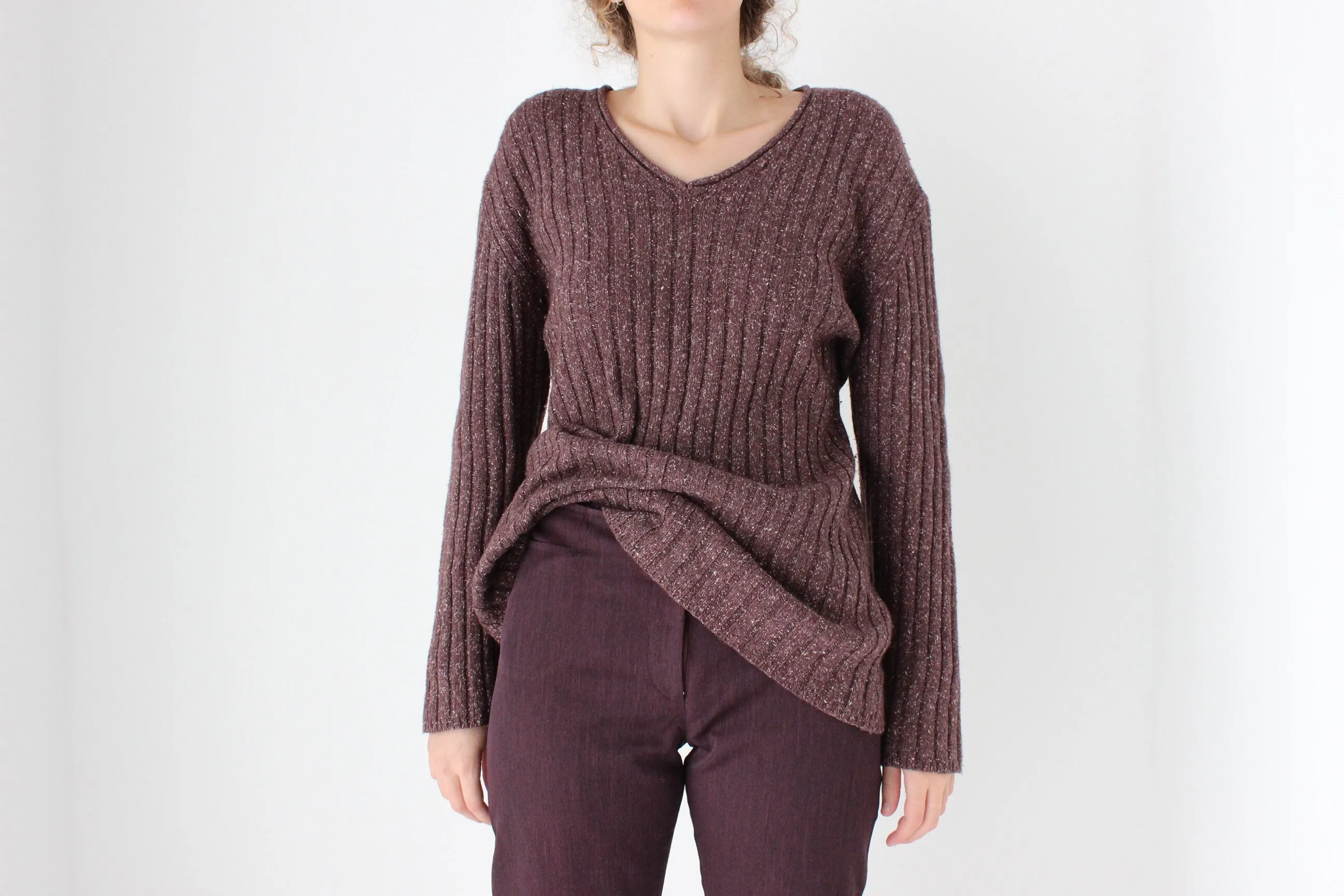 90s IZOD Silk, Wool & Rayon Slouchy Knit Sweater