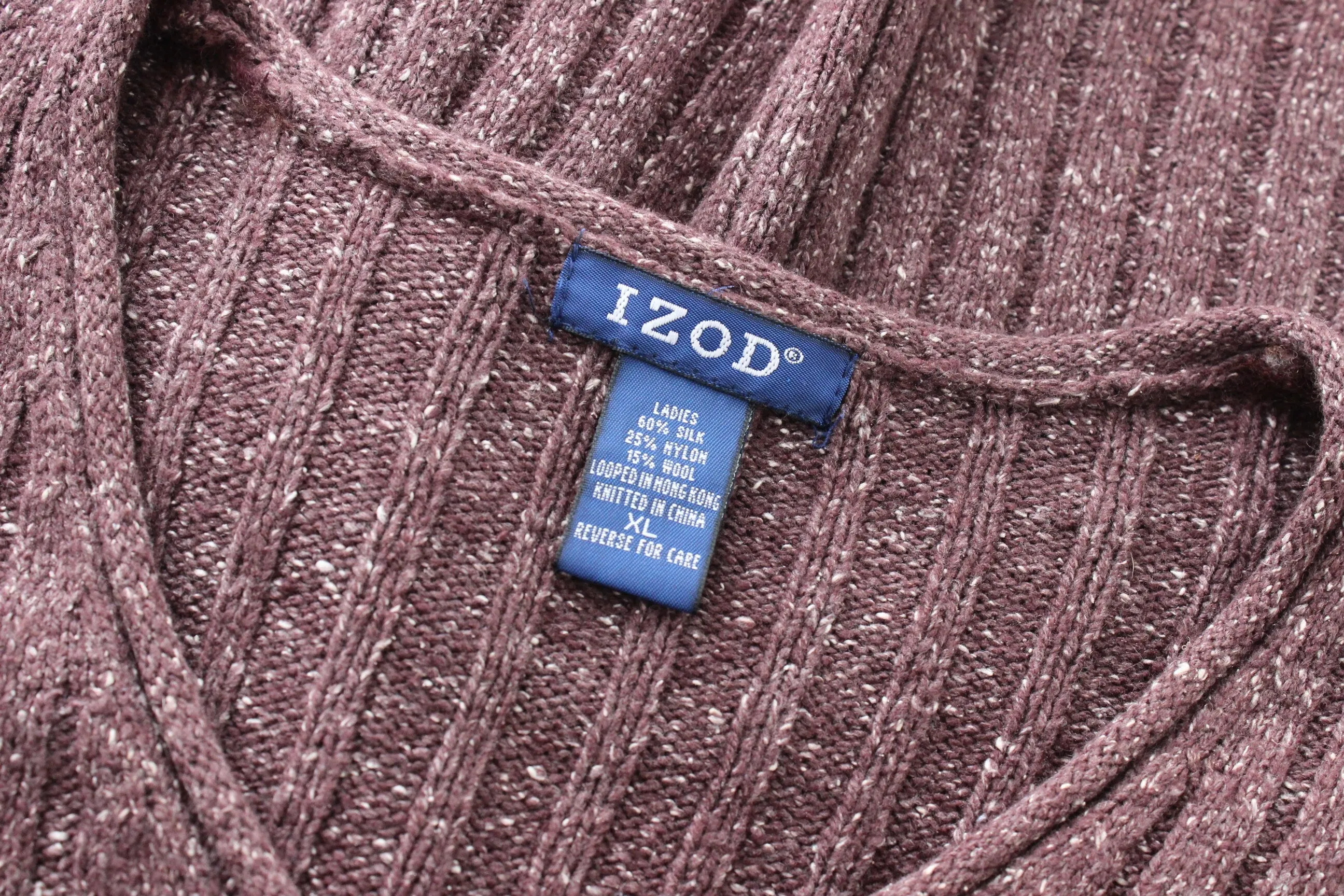 90s IZOD Silk, Wool & Rayon Slouchy Knit Sweater