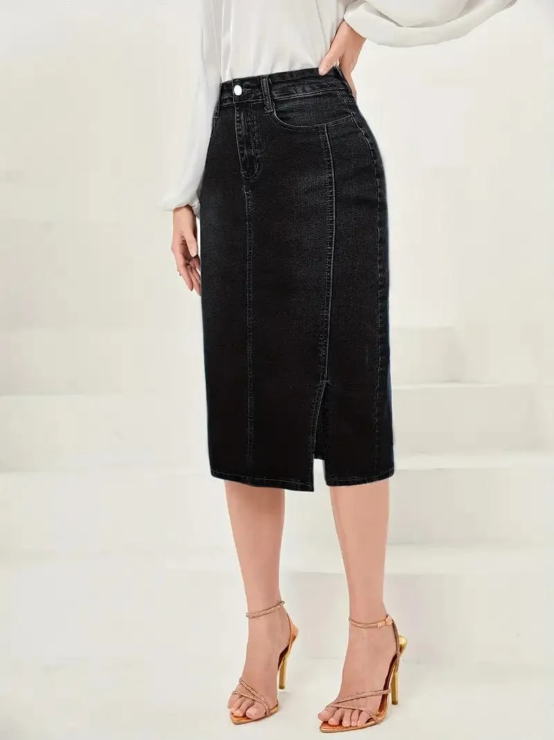 Affordable Denim Skirt with Pockets