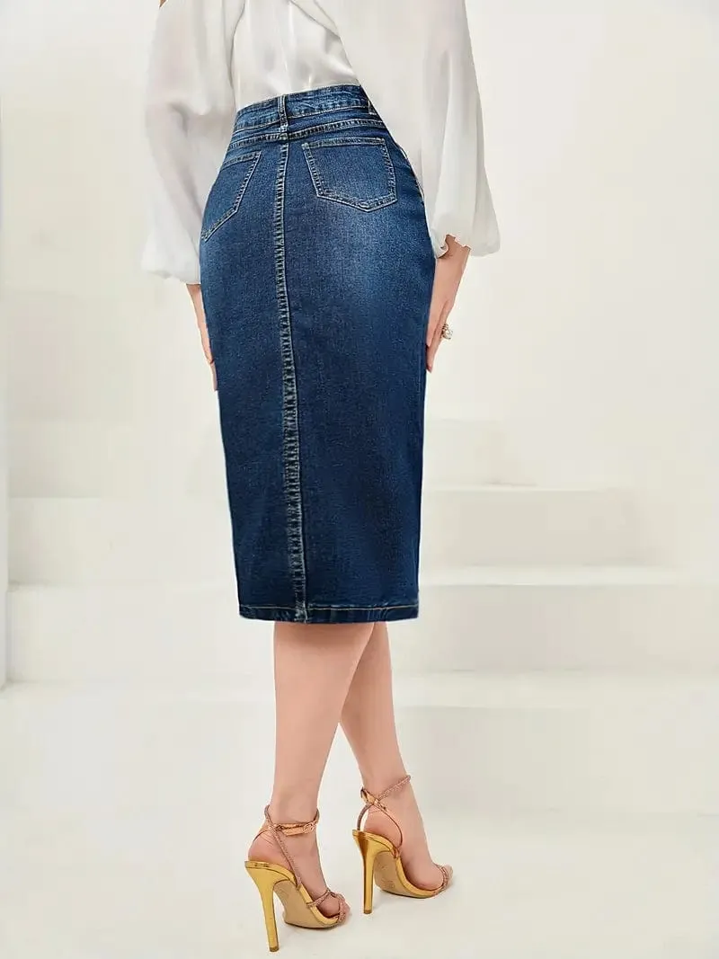 Affordable Denim Skirt with Pockets