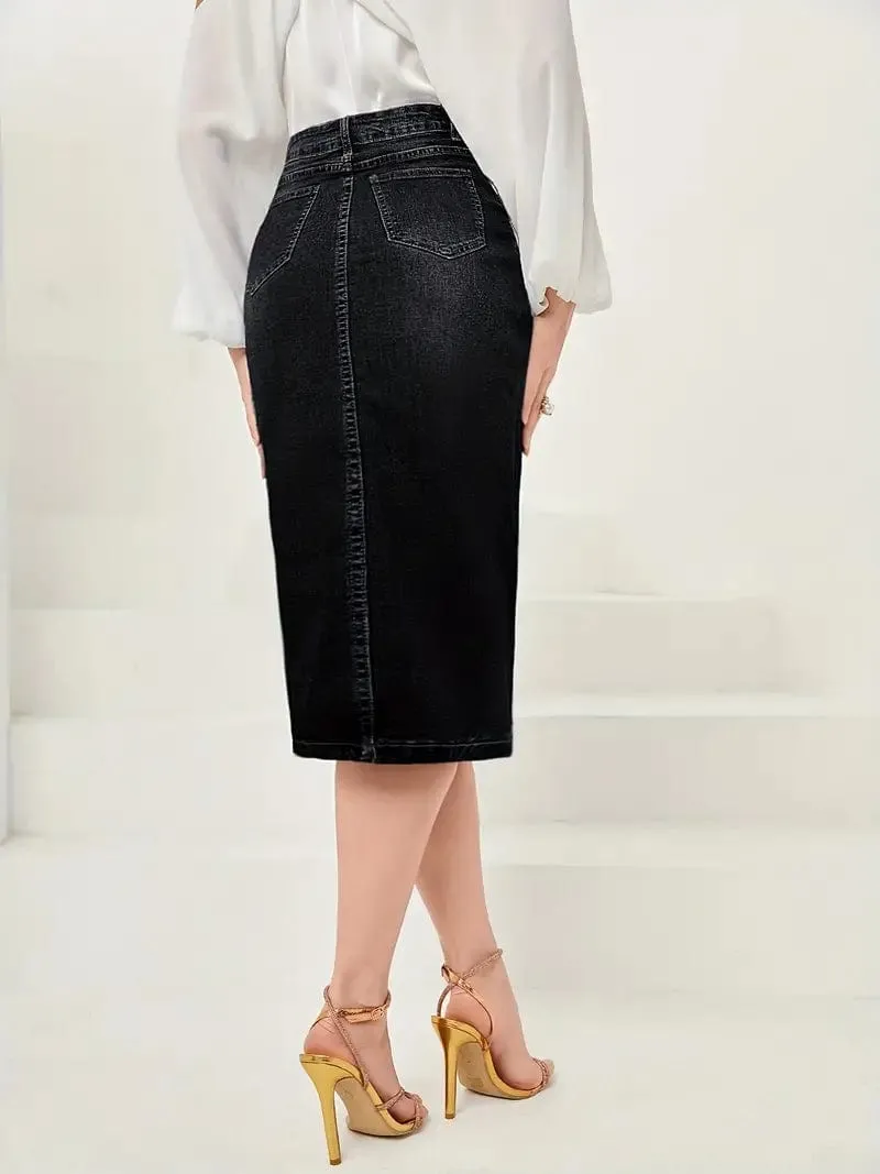 Affordable Denim Skirt with Pockets