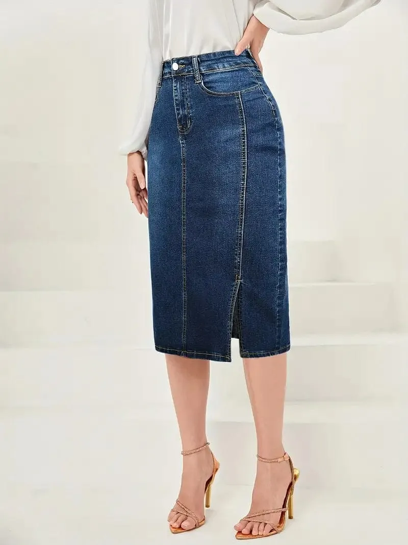 Affordable Denim Skirt with Pockets