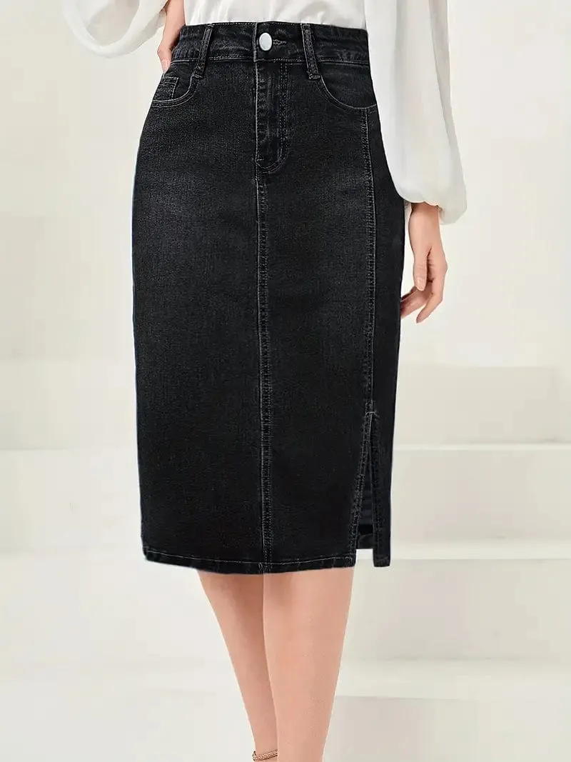 Affordable Denim Skirt with Pockets