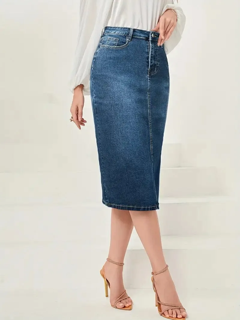 Affordable Denim Skirt with Pockets