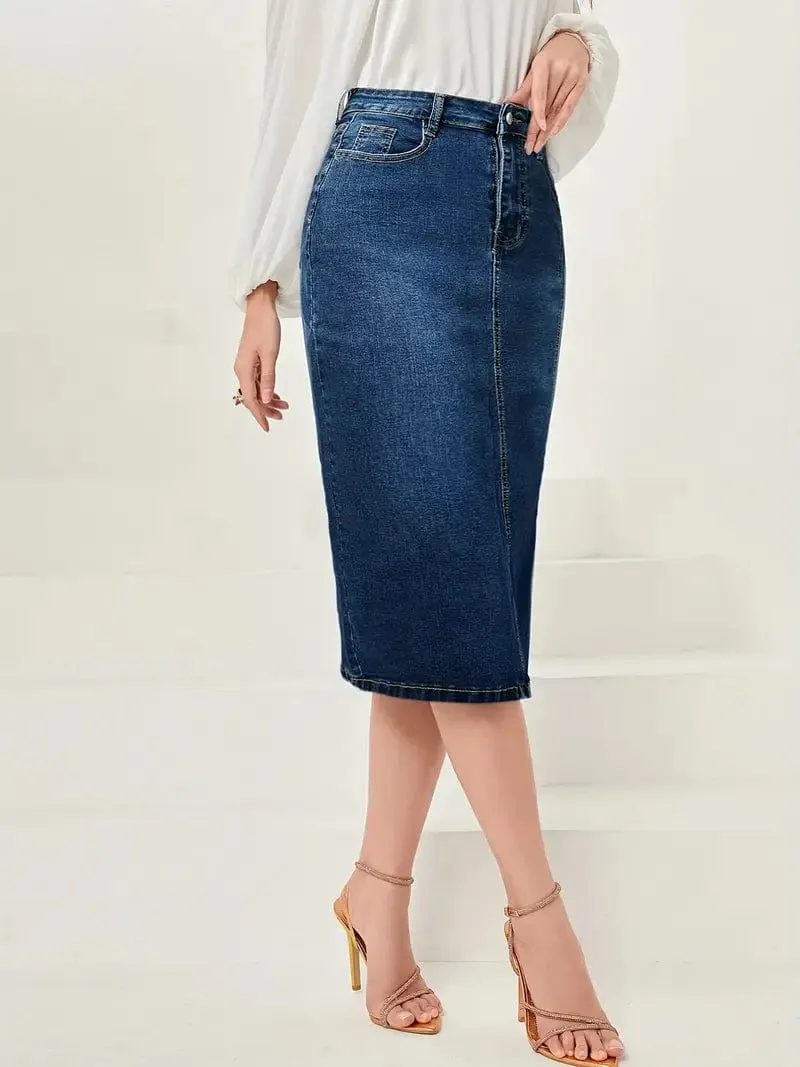 Affordable Denim Skirt with Pockets