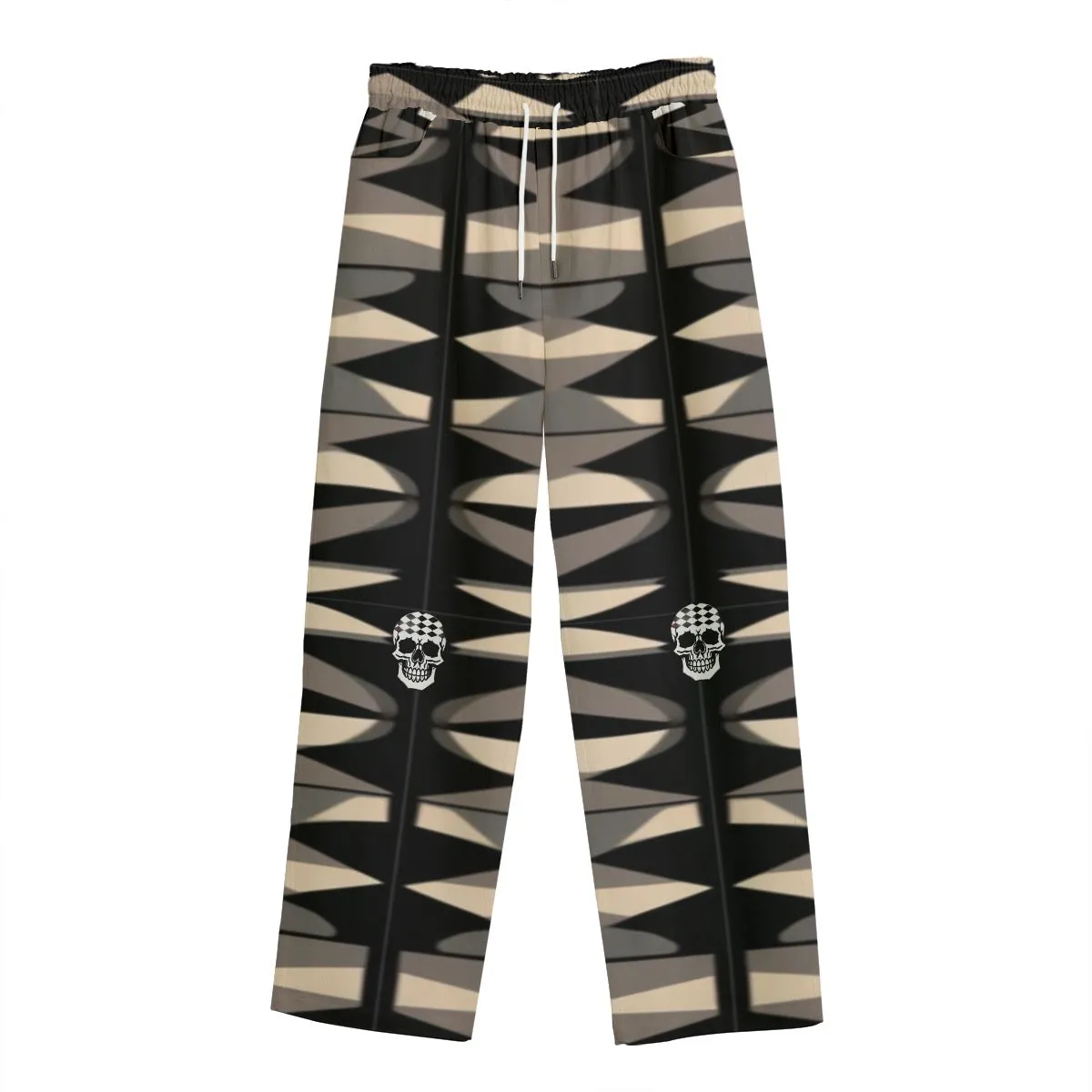 All-Over Print Unisex Straight Casual Pants | 245GSM Cotton jaxs14 skull print