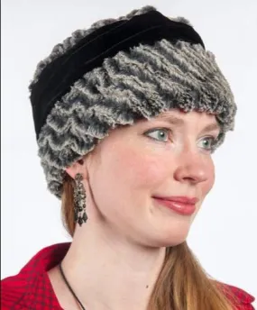 Ana Cloche Hat Style - Desert Sand Faux Fur in Charcoal