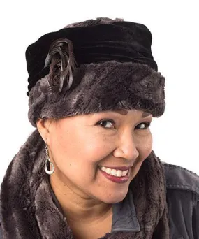 Ana Cloche Hat Style - Luxury Faux Fur in Espresso Bean