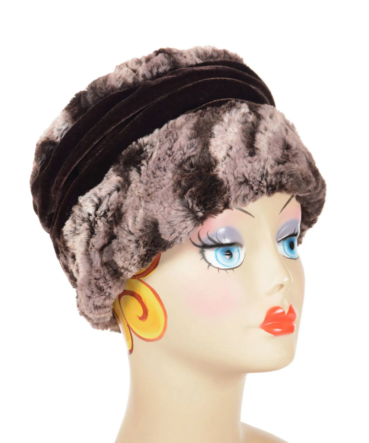 Ana Cloche Hat Style - Luxury Faux Fur in Mocha