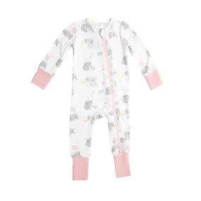 Angel Dear Pink Elephants 2 Way Zipper Romper