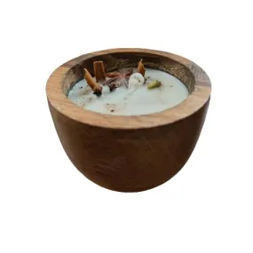 Anshil Premium Spicy Winter Wooden Jar Candle(Pack of 1)