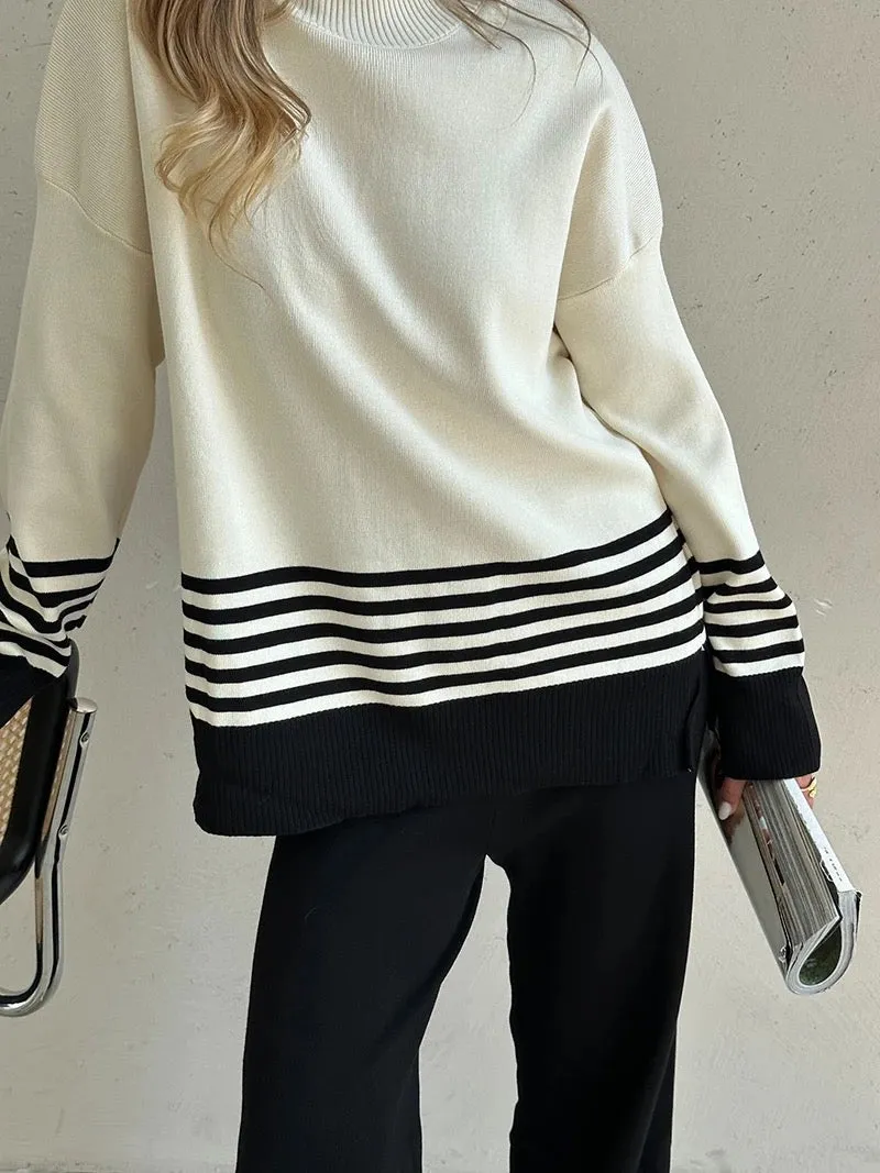 Ariana Striped Premium Winter Coord Set - Tracksuit