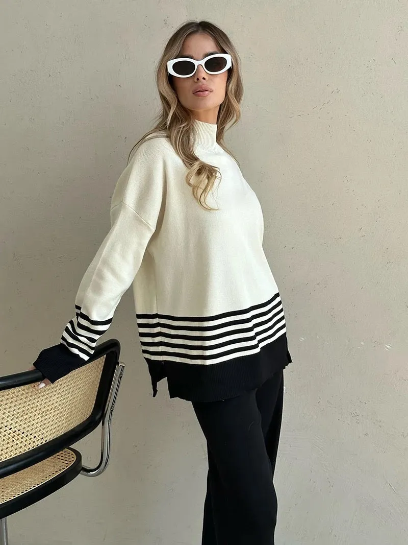 Ariana Striped Premium Winter Coord Set - Tracksuit