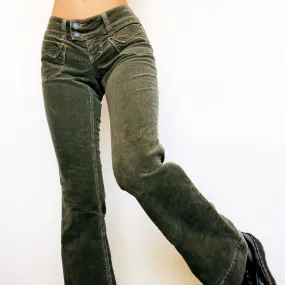 Army Green Corduroy Flares