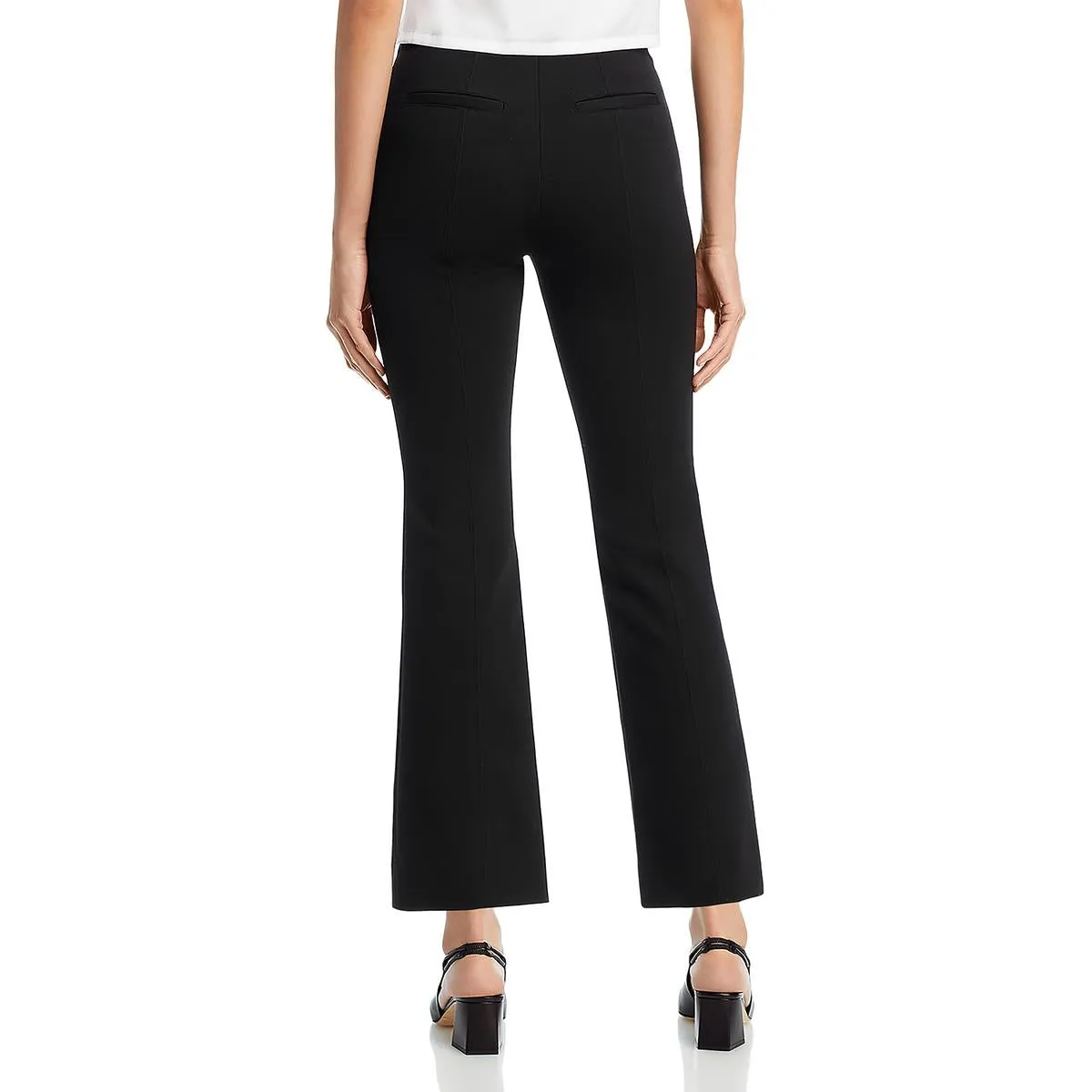 ATM Womens Pintuck Cropped Flared Pants