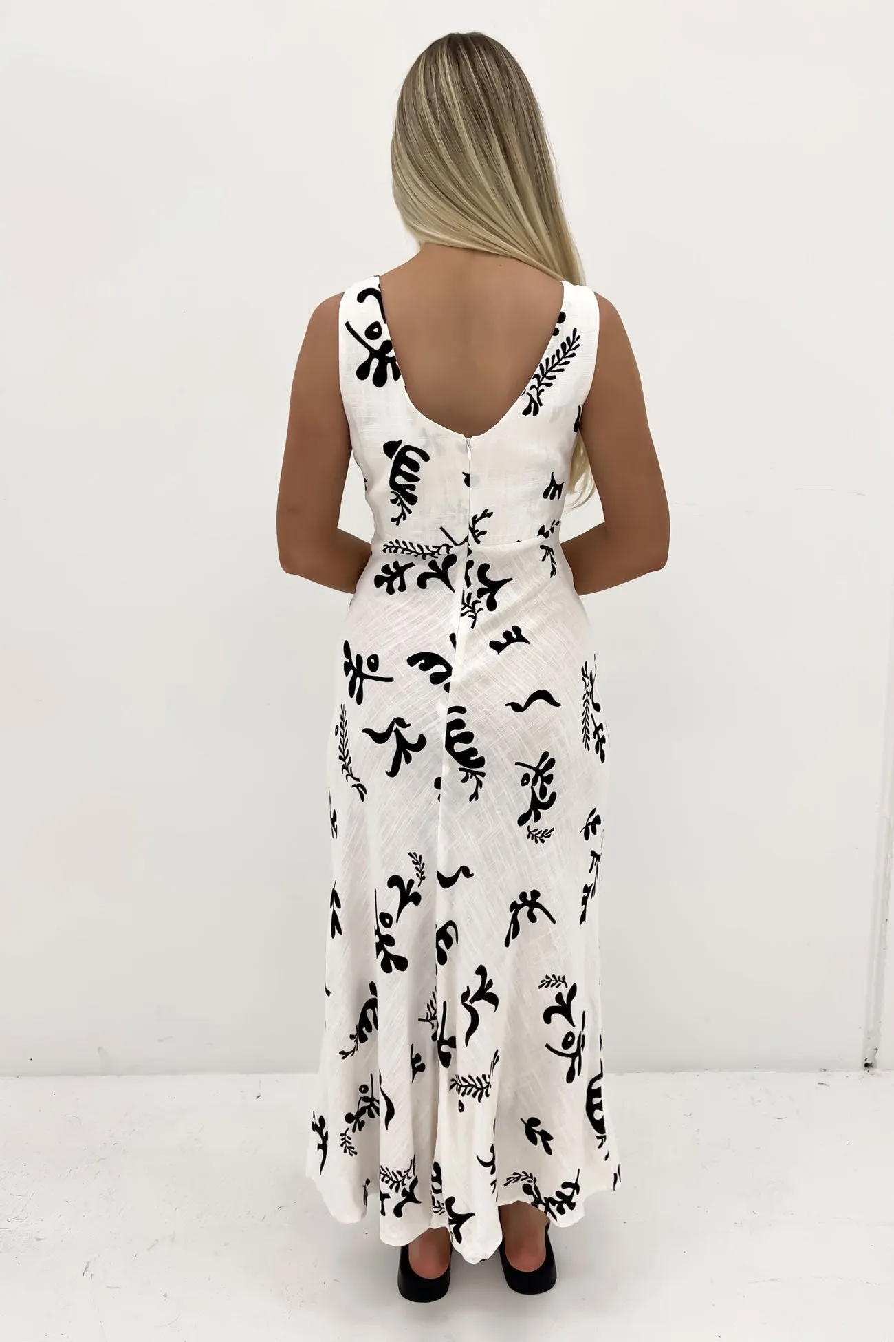 Bari Maxi Dress Cream Black