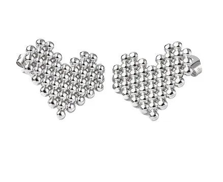 Beaded heart earring