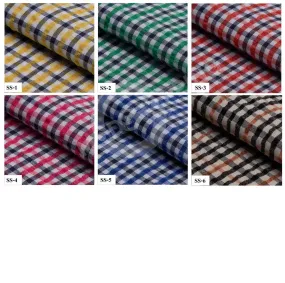 Bespoke Shirt Seersucker Multi Color Gingham Check Shirt