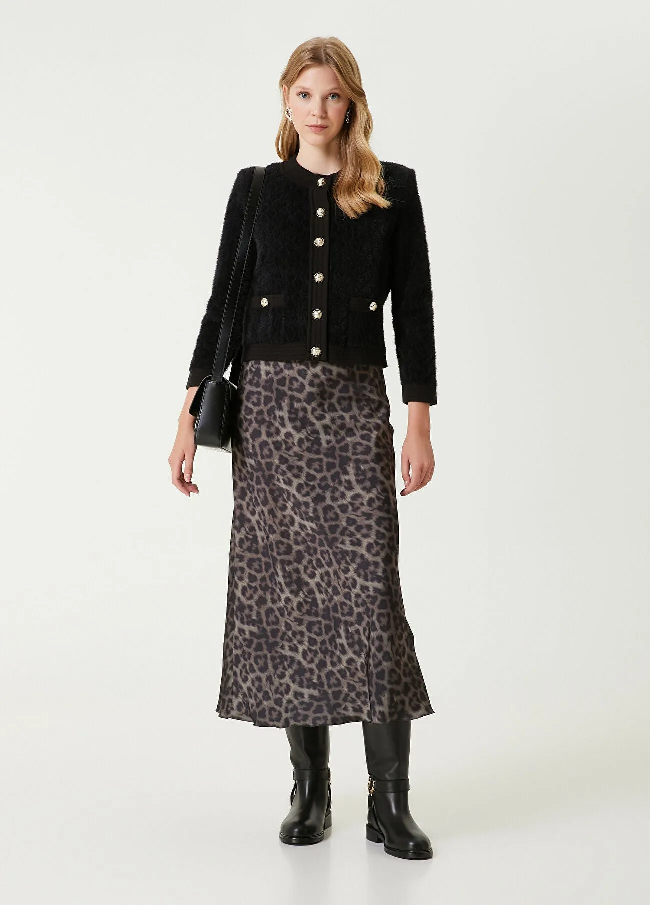 Beymen Club Leopard Printed Midi Skirt Brown