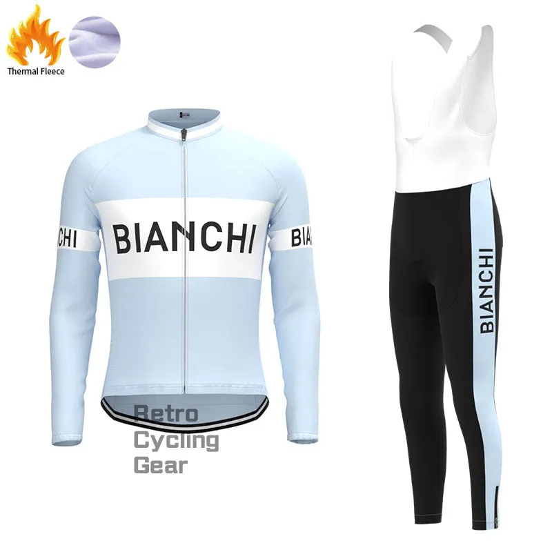 Bianchi Baby Blue Fleece Retro Cycling Kits