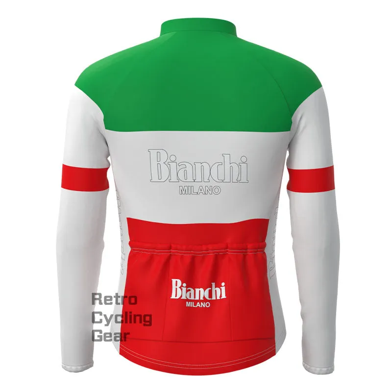 Bianchi Green red Fleece Retro Long Sleeves Jerseys