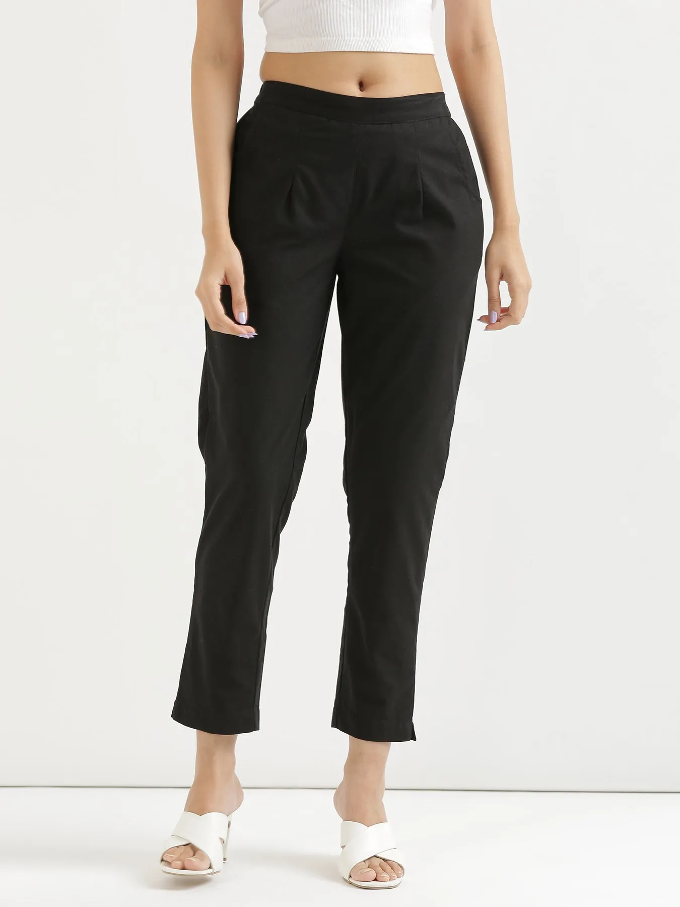 Black Cotton Pant