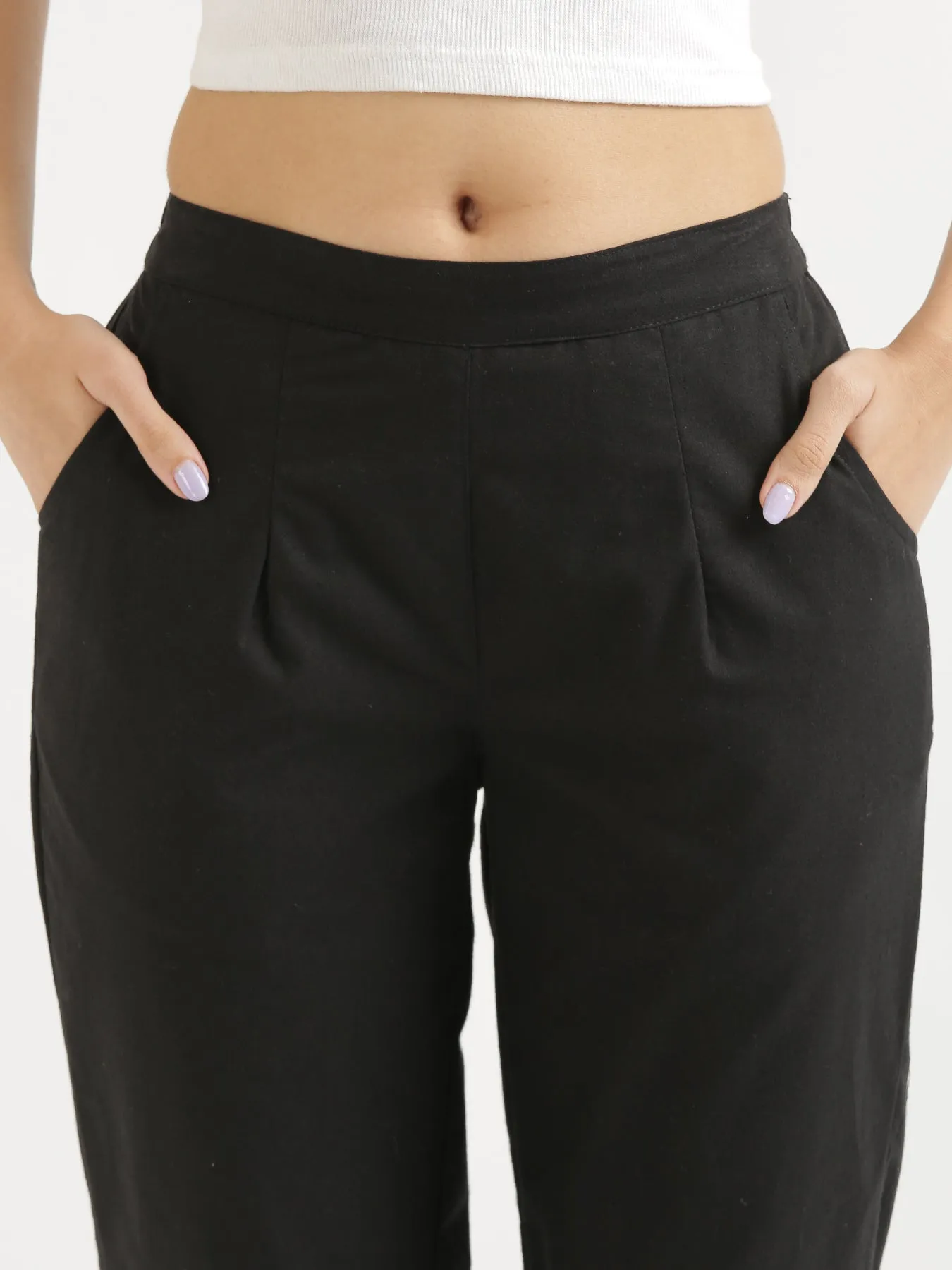 Black Cotton Pant