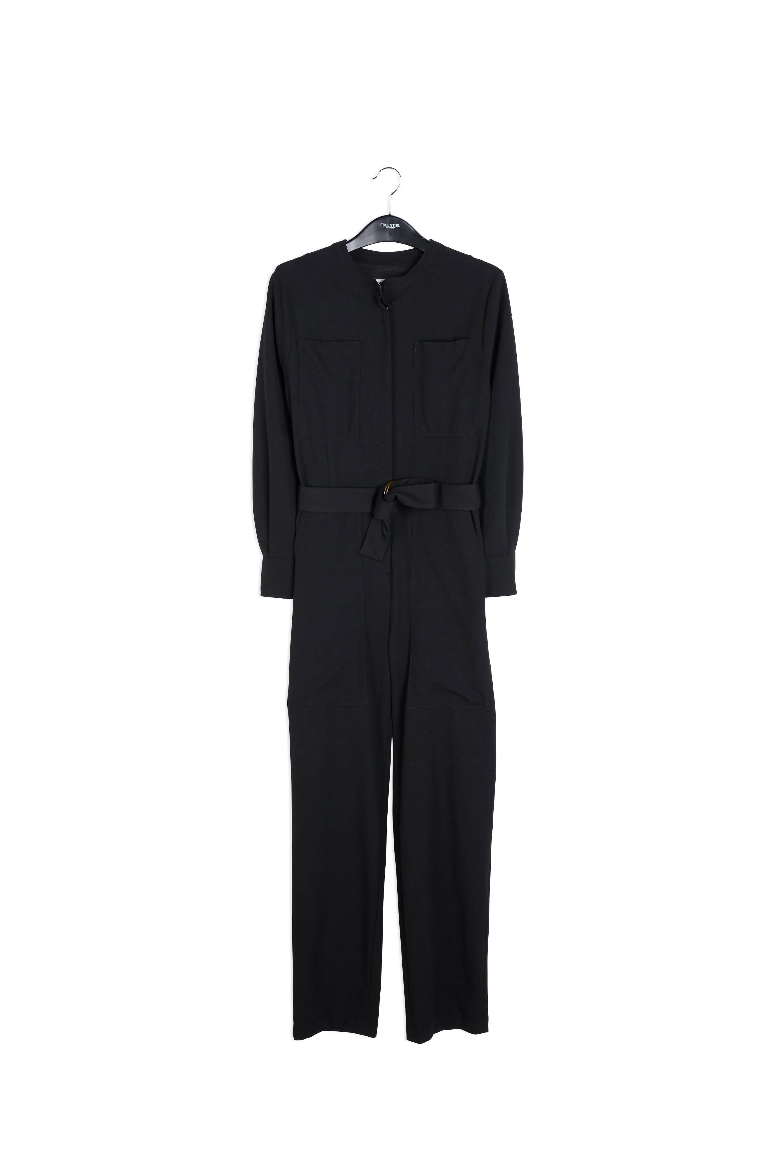 Black jumpsuit with belt