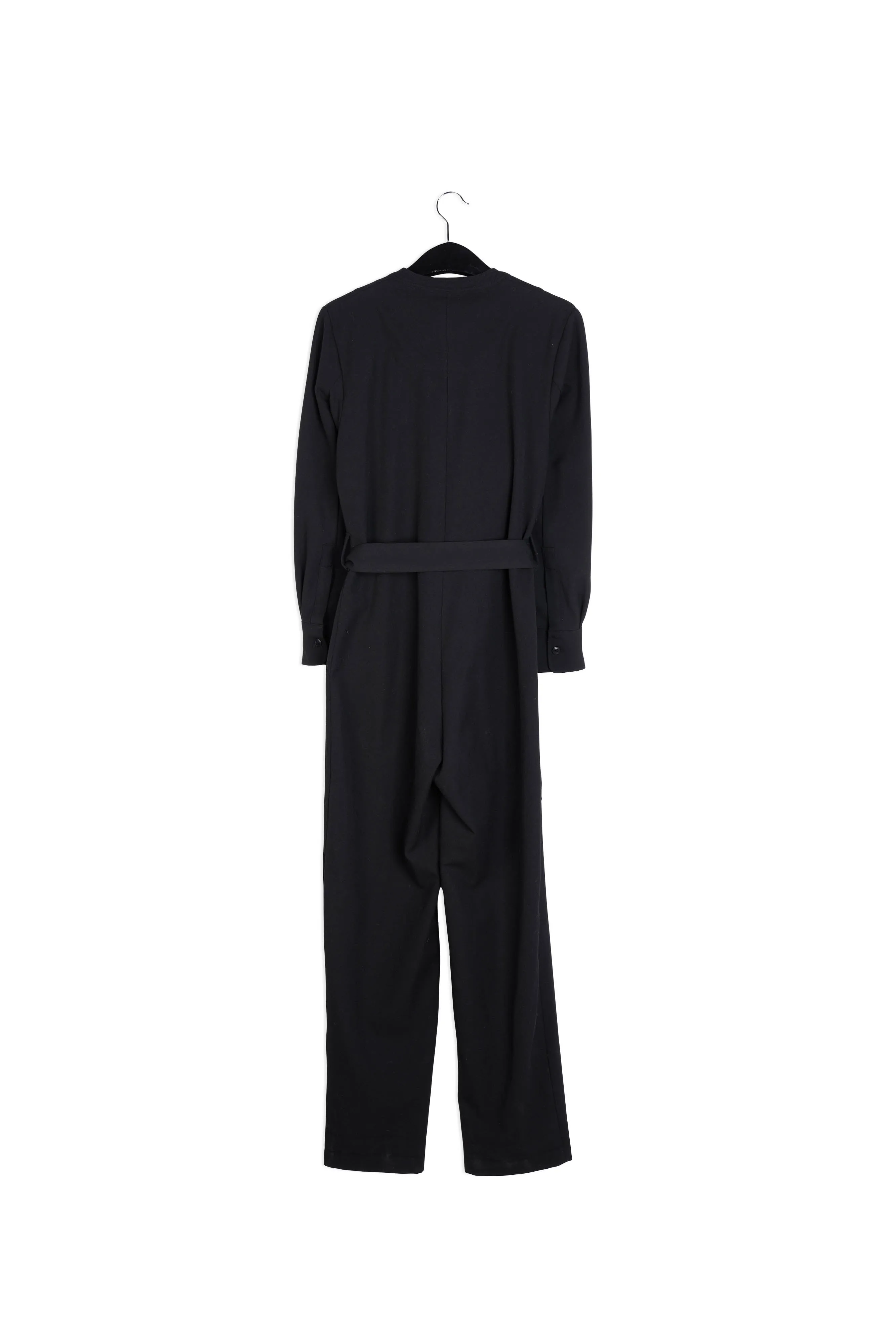 Black jumpsuit with belt