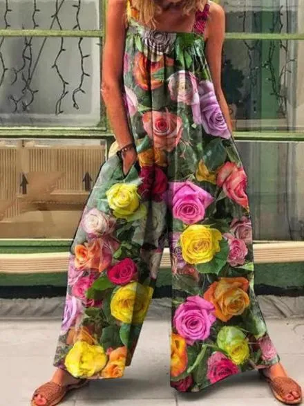 Bohemian Style Wide Leg Jumpsuit