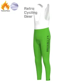 Brooklyn Green Fleece Retro Cycling Pants