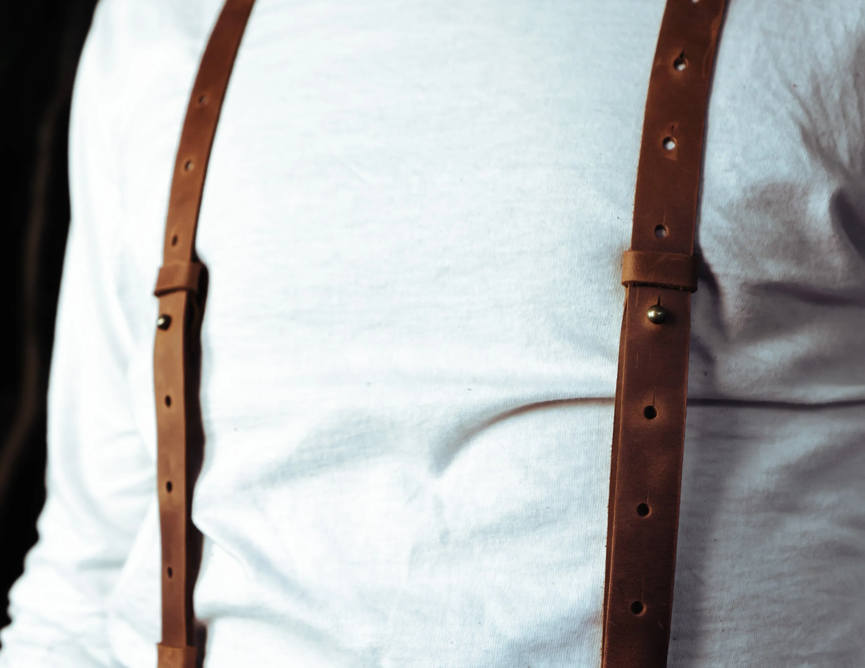 Brown Leather Suspenders | Personalized | Handcrafted | Unisex