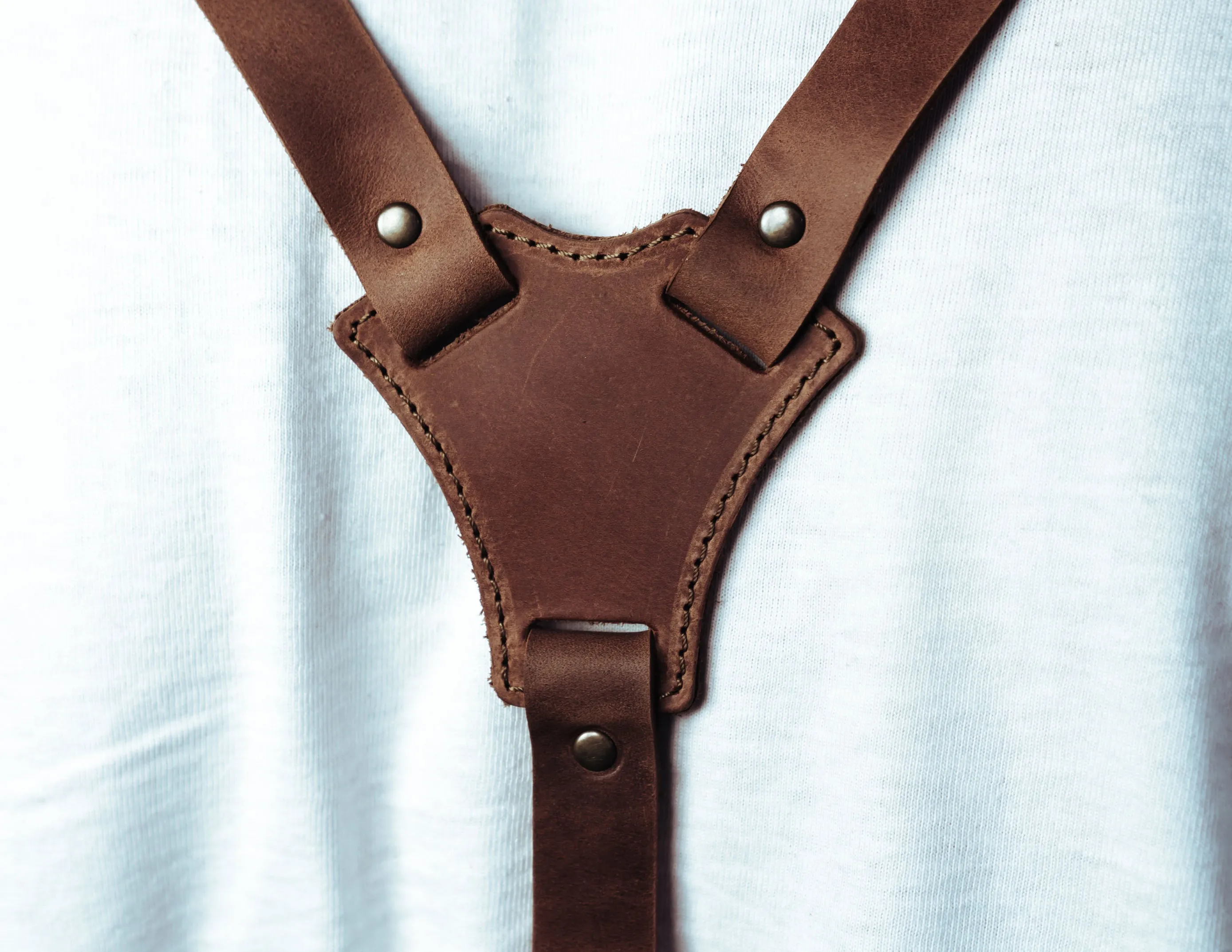 Brown Leather Suspenders | Personalized | Handcrafted | Unisex