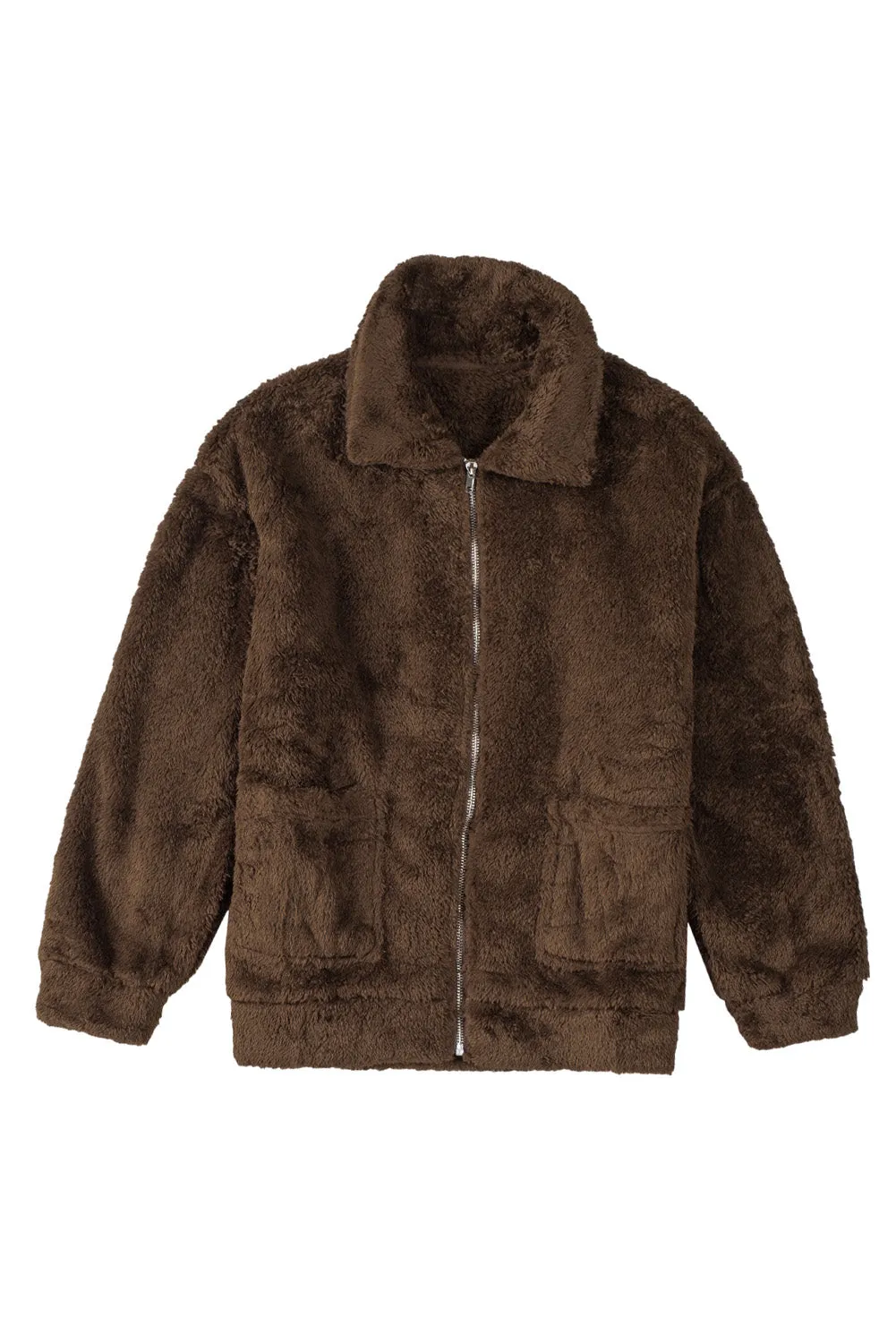 Brown Teddy Fleece Jacket