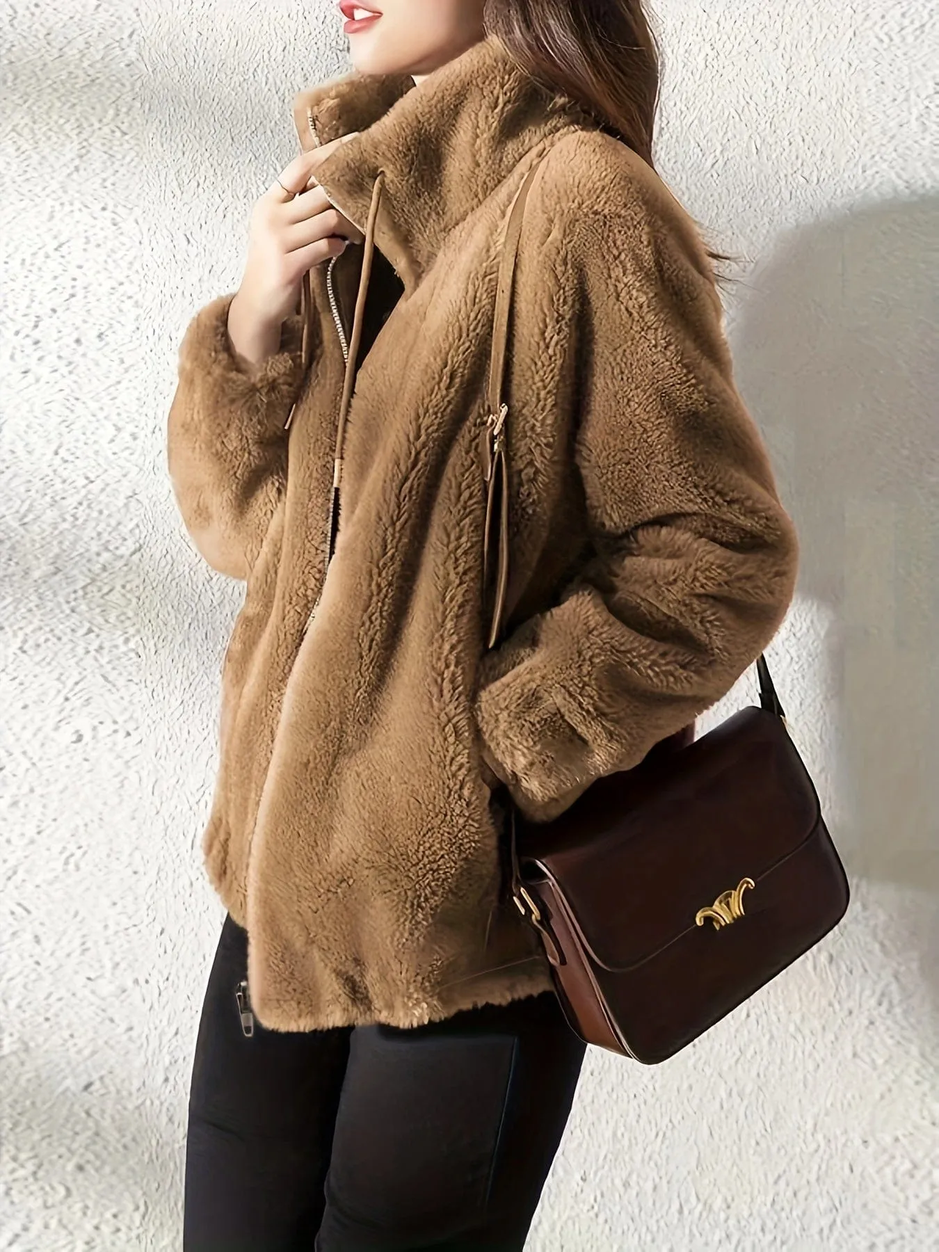 Brown Teddy Fleece Jacket