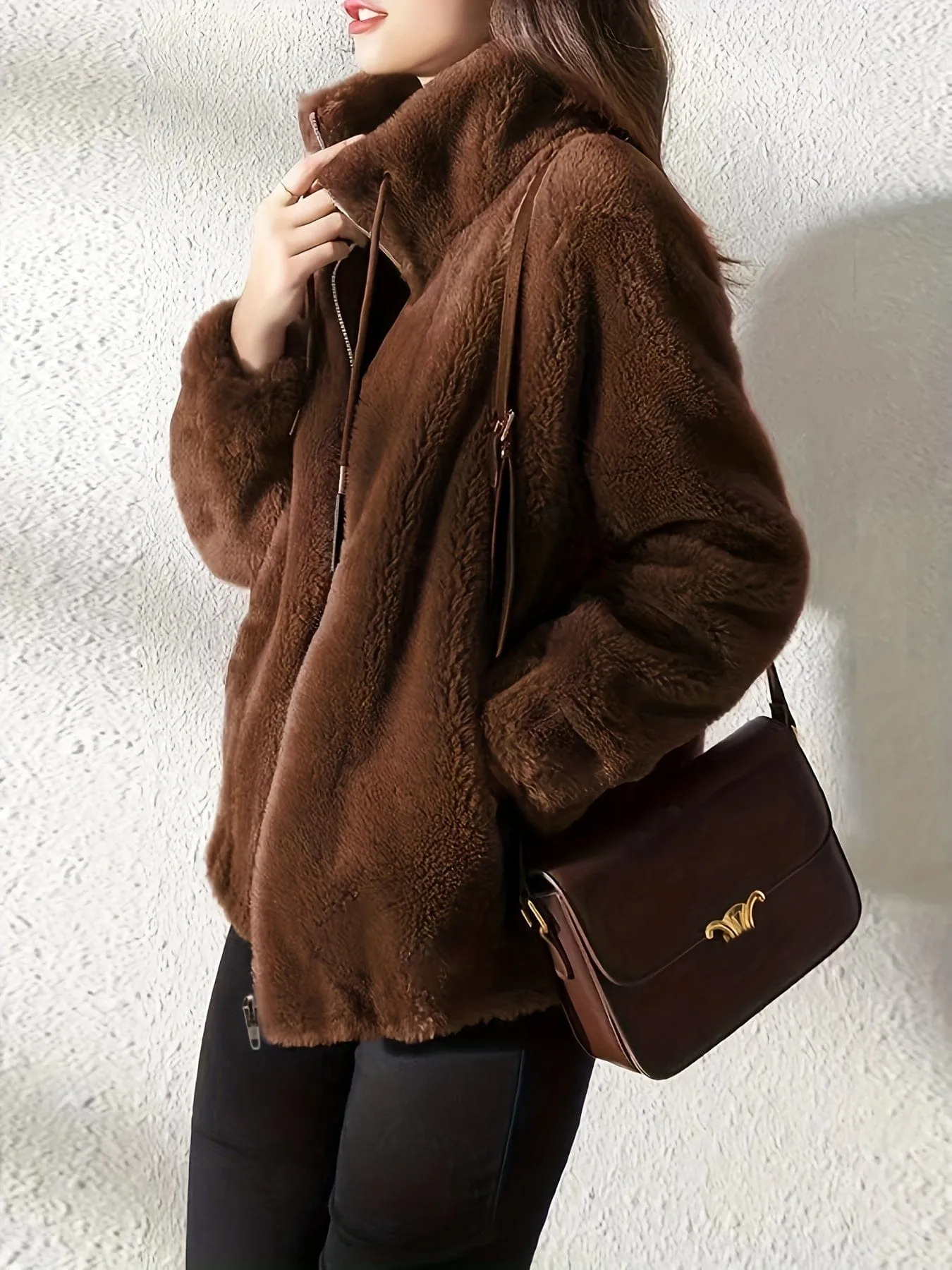 Brown Teddy Fleece Jacket