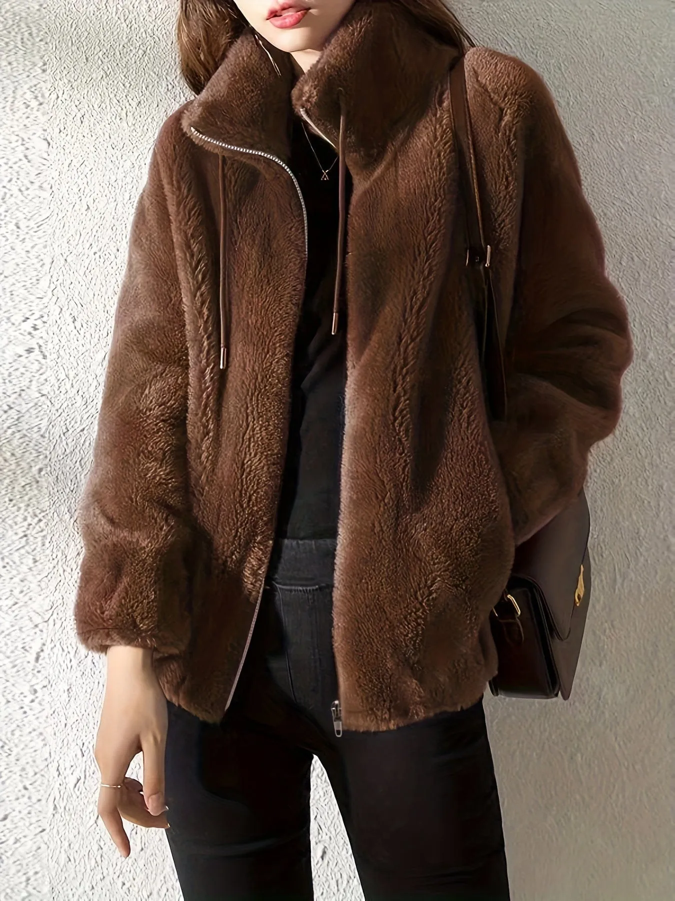 Brown Teddy Fleece Jacket