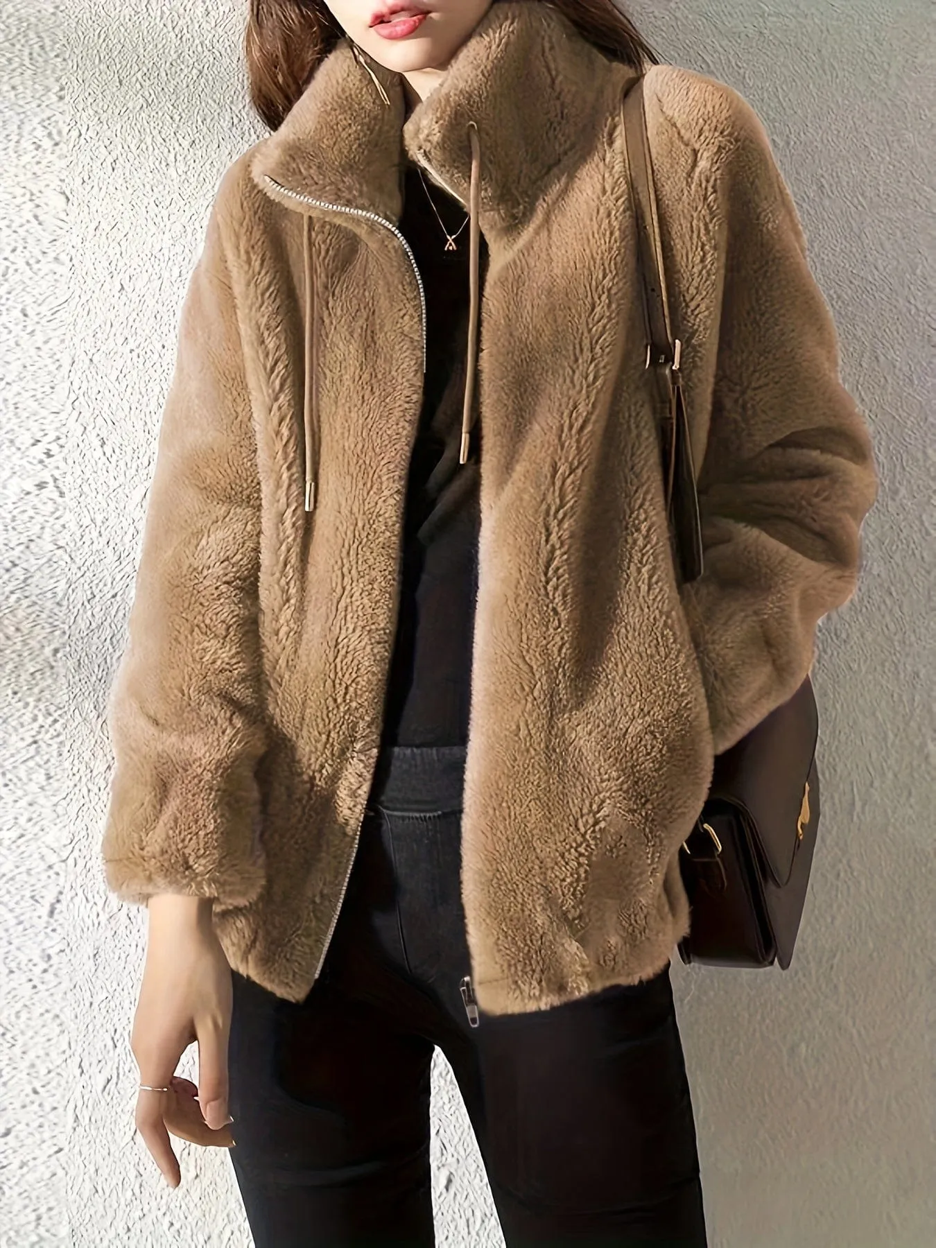 Brown Teddy Fleece Jacket