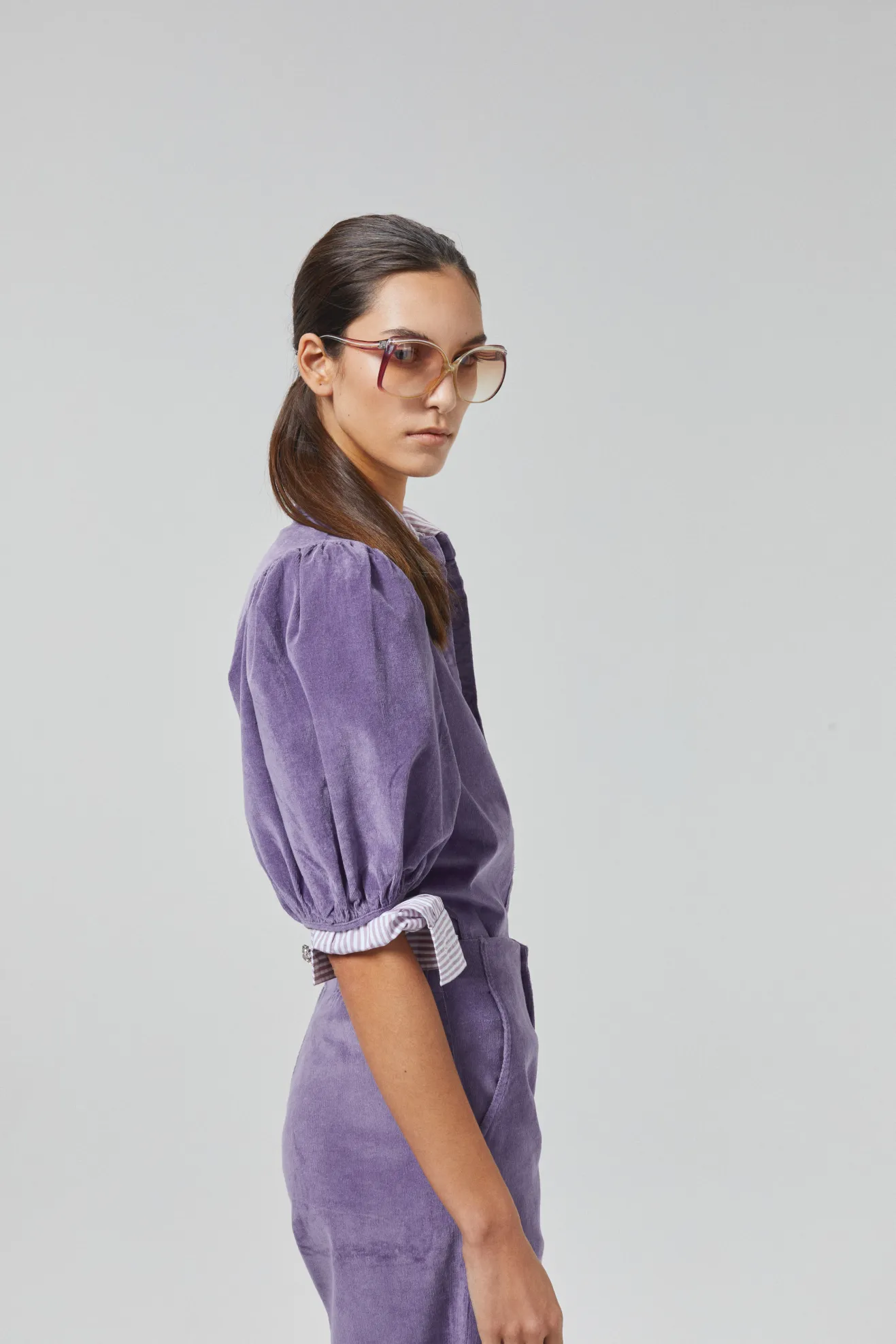 Bubble Corduroy Shirt - Lilac