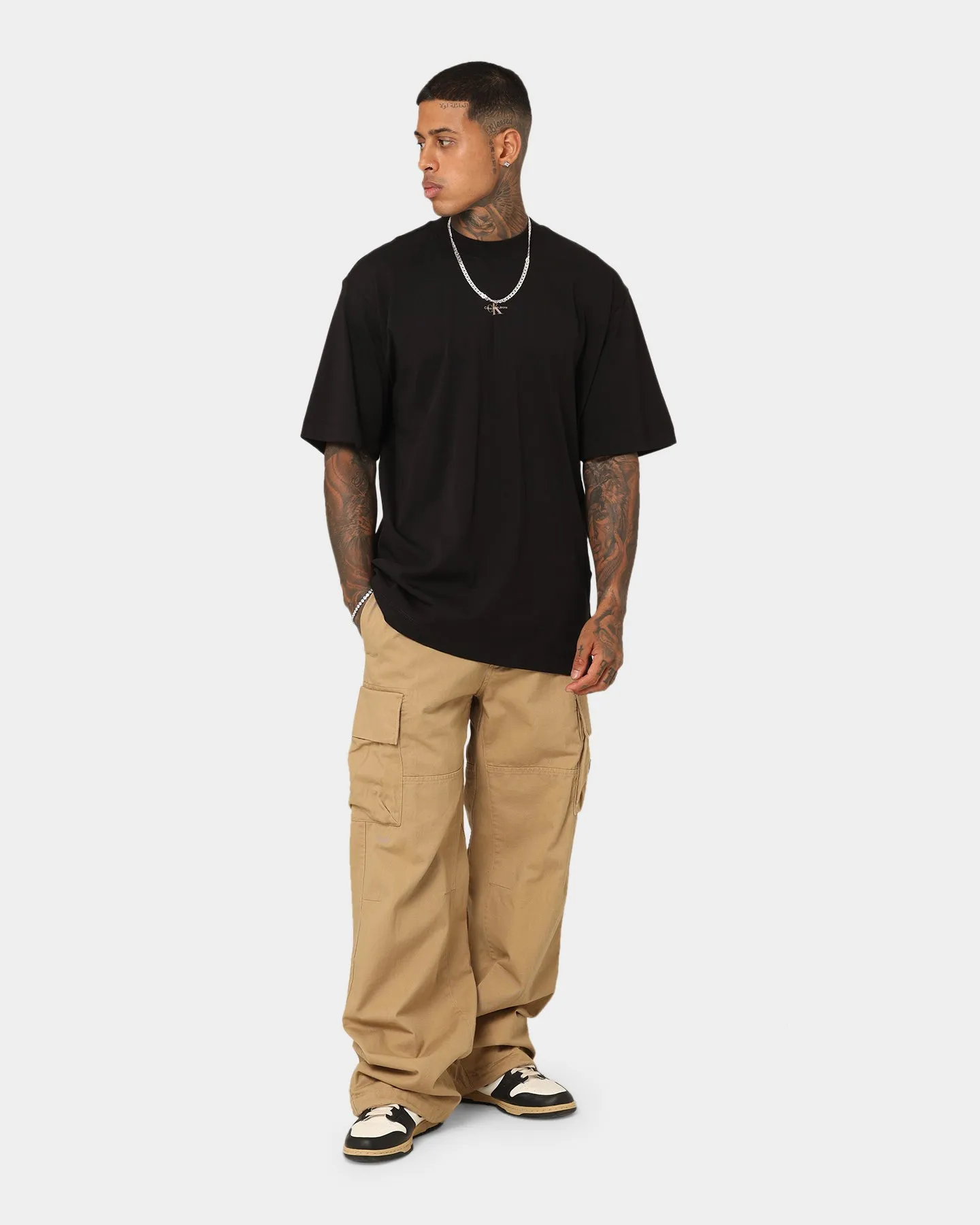 Calvin Klein Badge Woven Cargo Pants Travertine