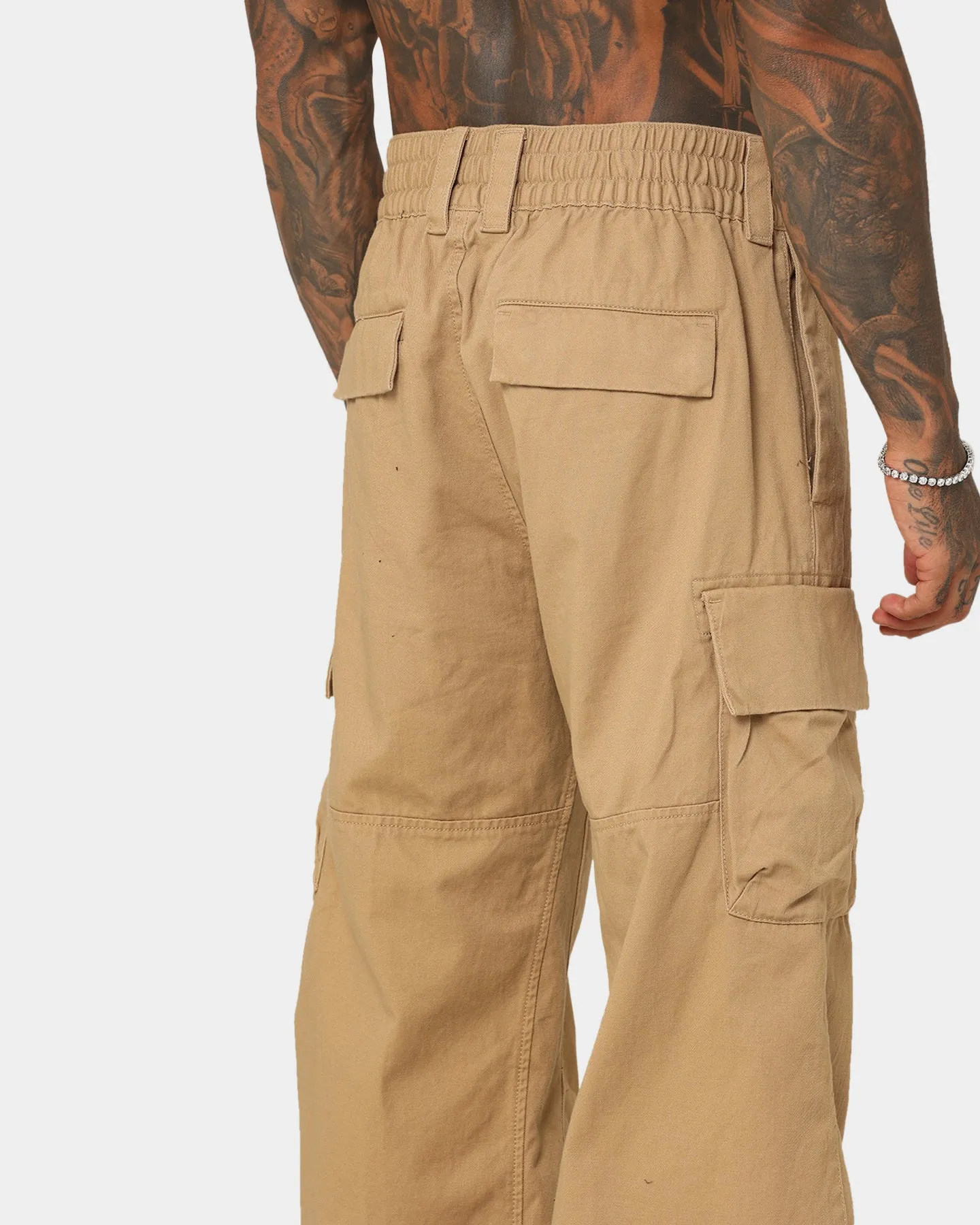 Calvin Klein Badge Woven Cargo Pants Travertine