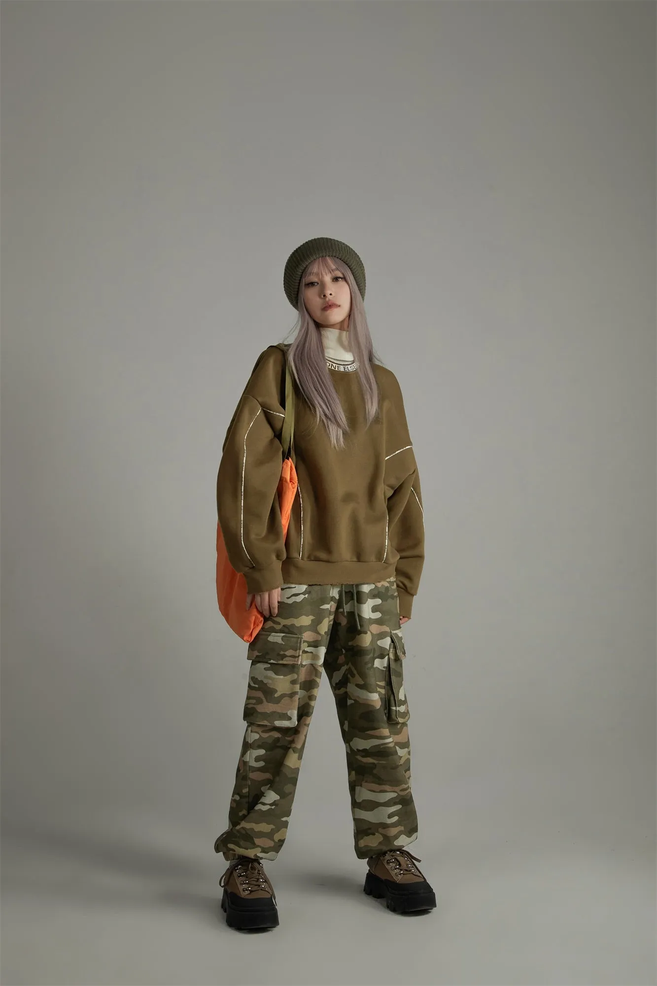 Camo Cargo Wide Cotton Pants